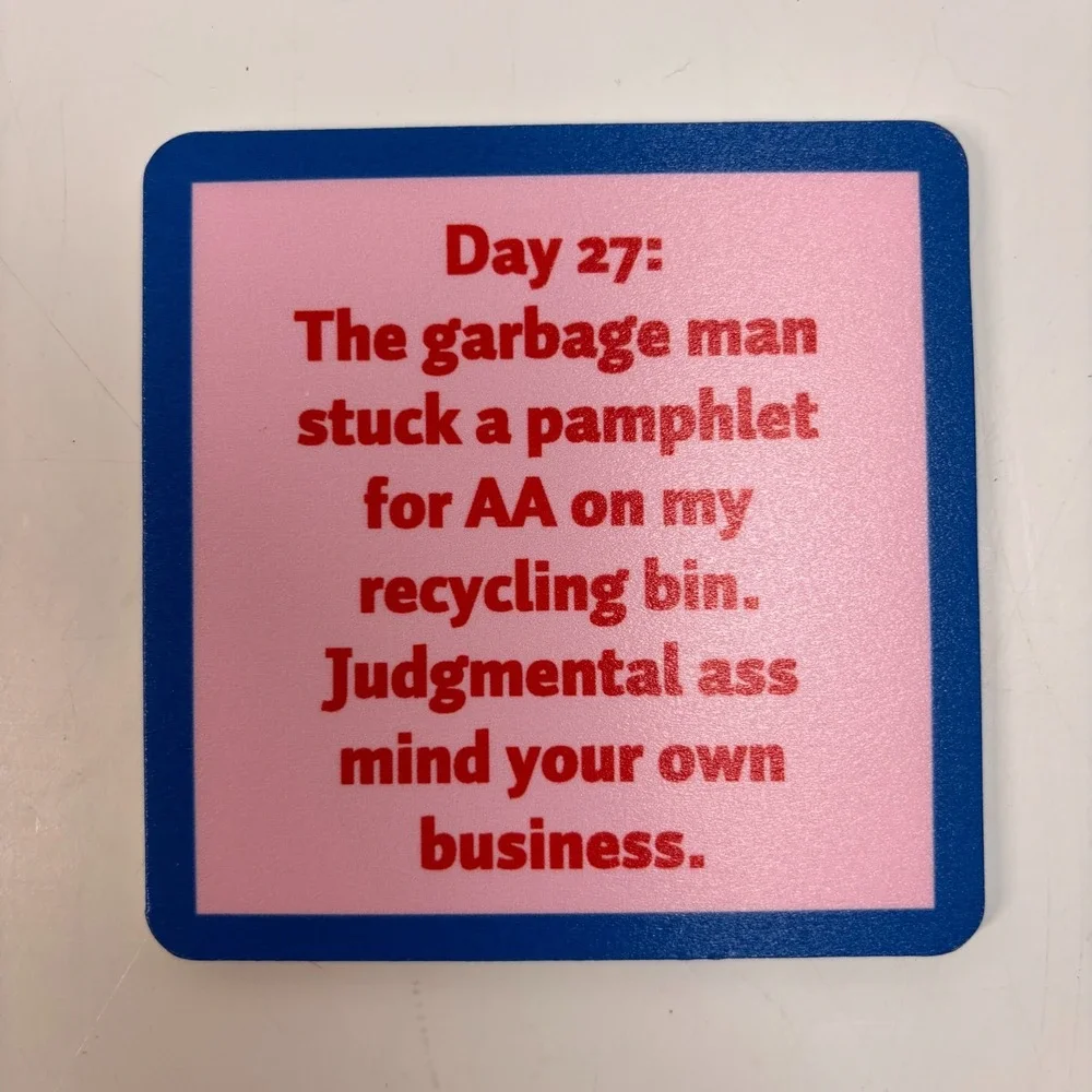 DRINKS ON ME Drink Coasters SET OF 7 Assorted Laugh Out Loud Party Funny Lot NEW